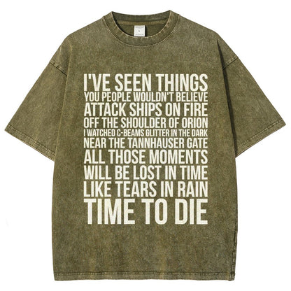 Like Tears In Rain...Time To Die Vintage Distressed T-shirt