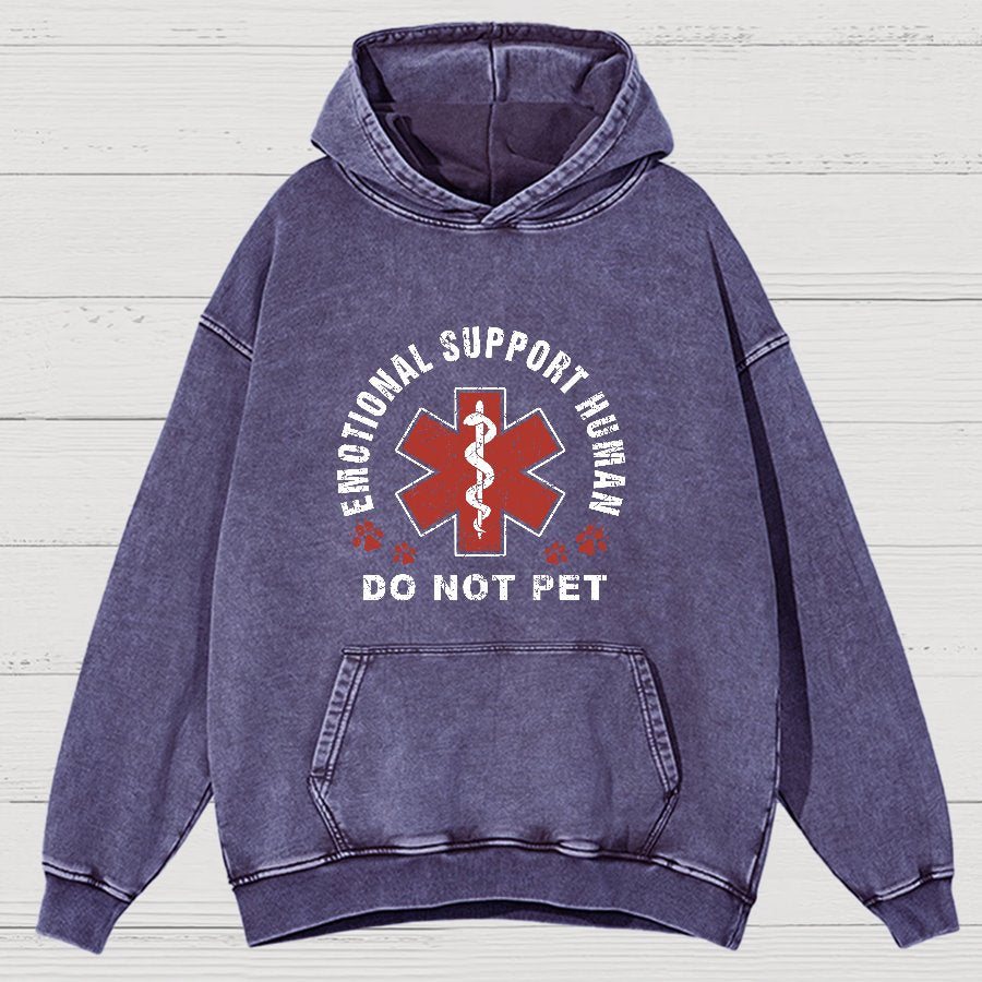 Emotional Support Human Vintage Distressed Hoodie