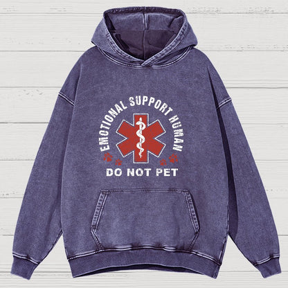 Emotional Support Human Vintage Distressed Hoodie