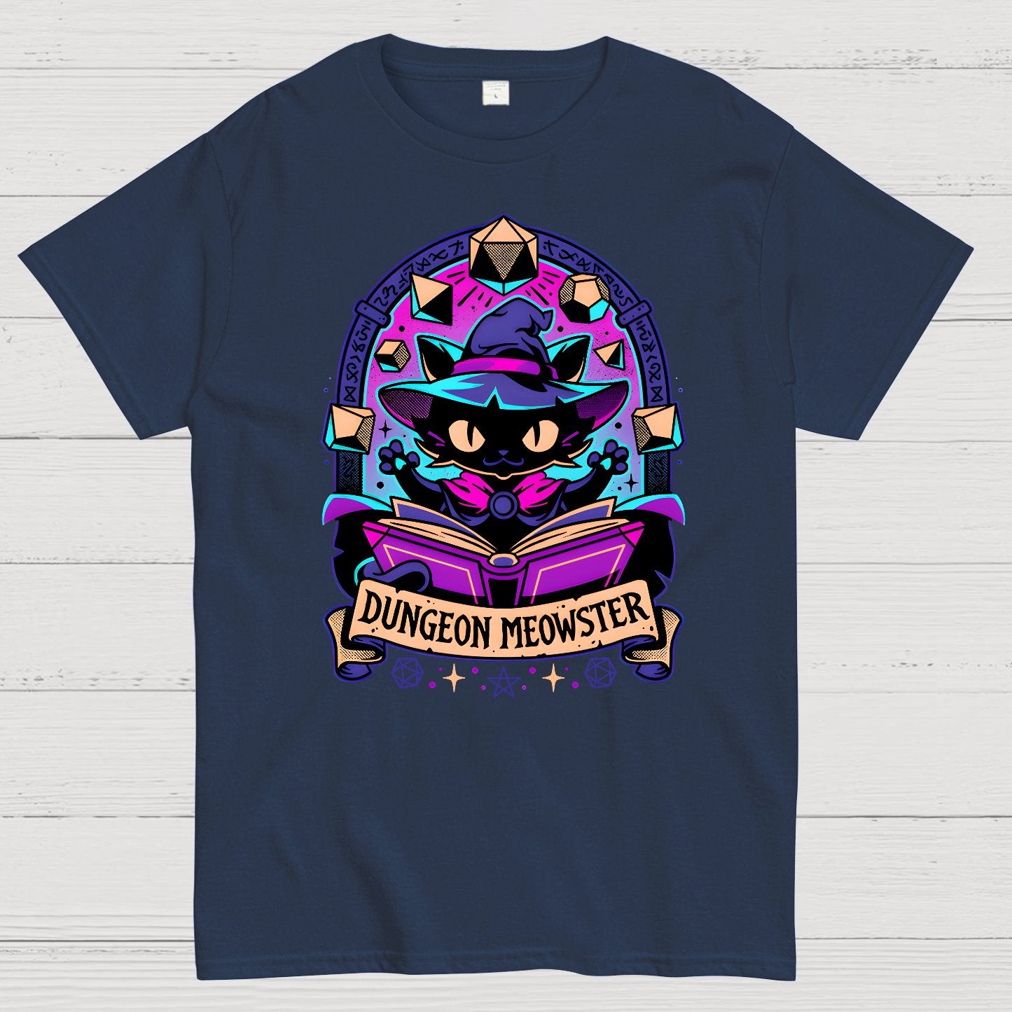 Feline Dungeon Keeper Meowster Geek T-Shirt