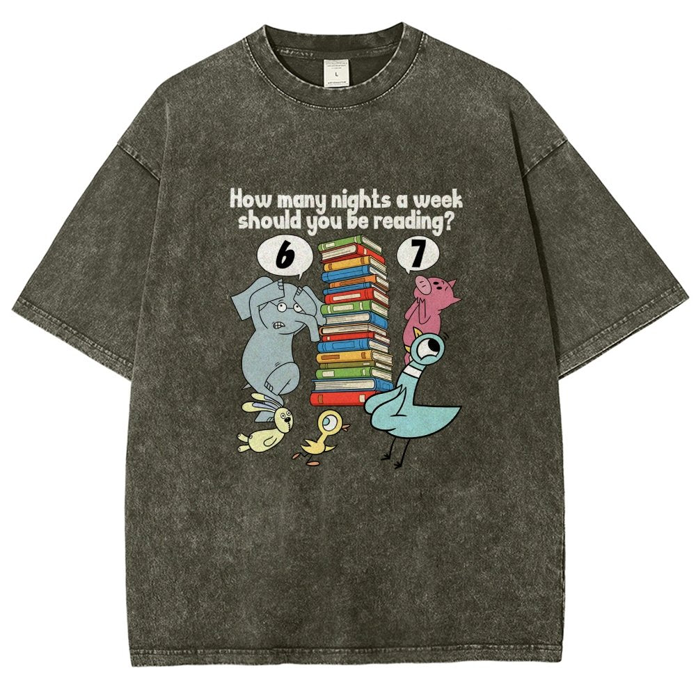 How Many Nights A Week Should You Be Reading 6-7 Vintage Distressed T-shirt