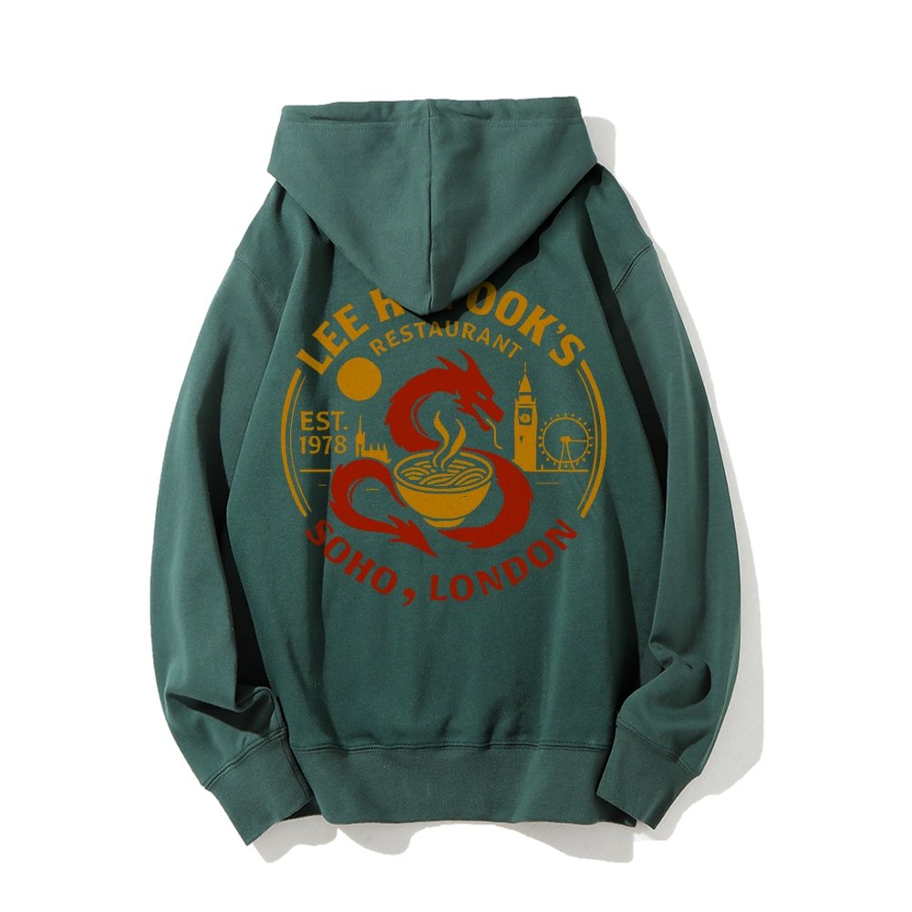 Lee Ho Fooks Printed Back Cotton Hoodie