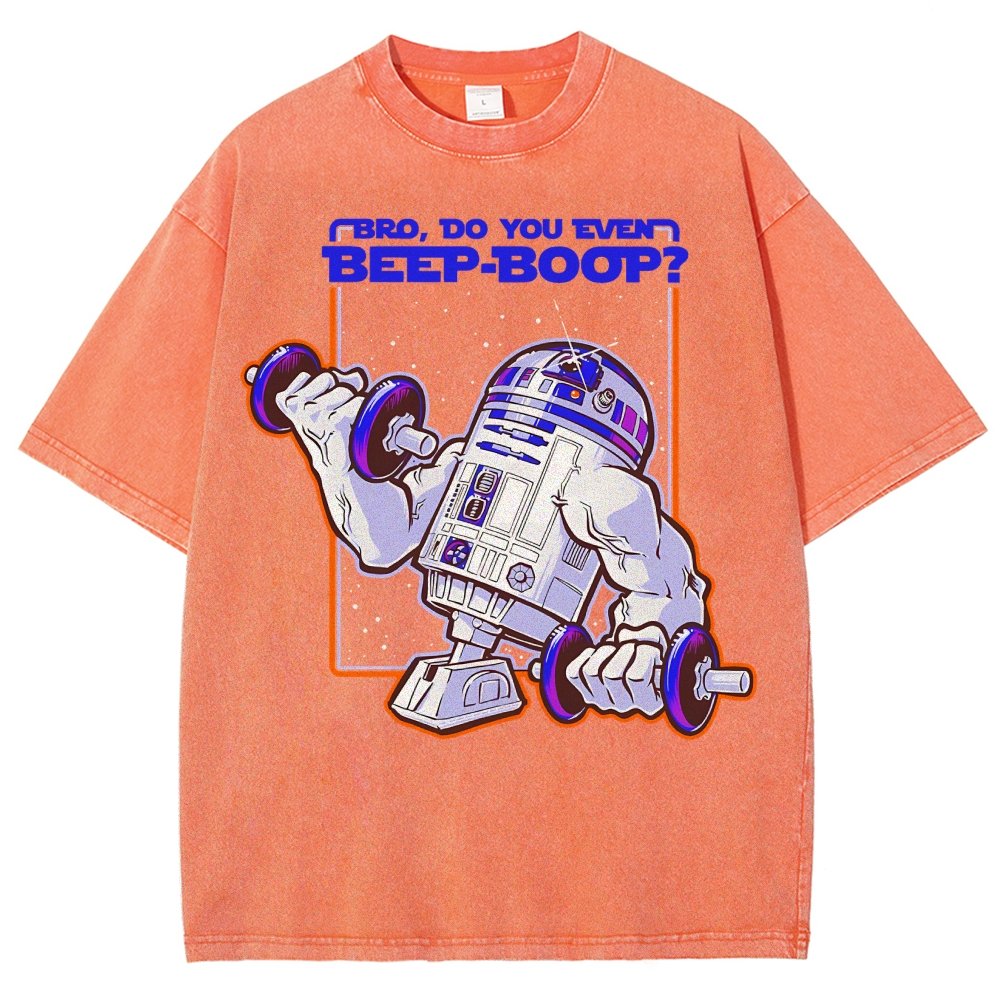 Bro Do You Even Beep-Boop Vintage Distressed T-shirt