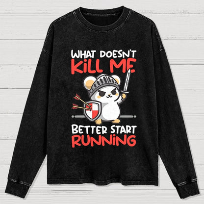 Knight mouse Washed Long Sleeve Tee