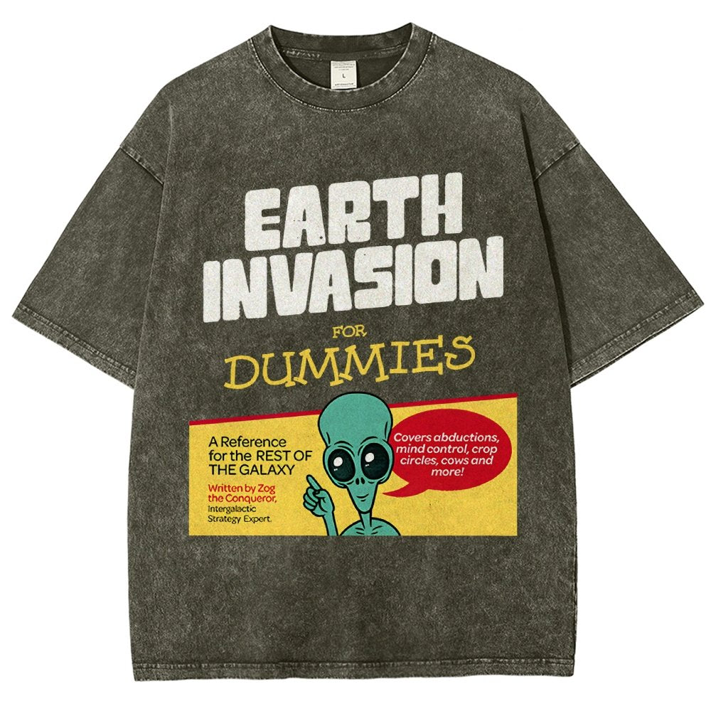 Earth Invasion for Dummies Vintage Distressed T-shirt