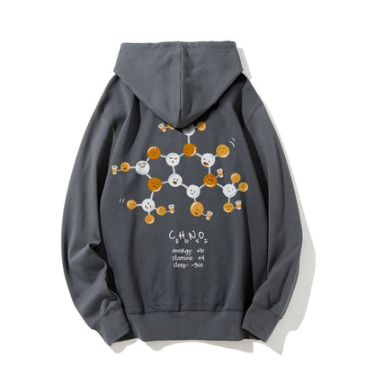 Caffeine Power Up Printed Back Unisex Cotton Hoodie