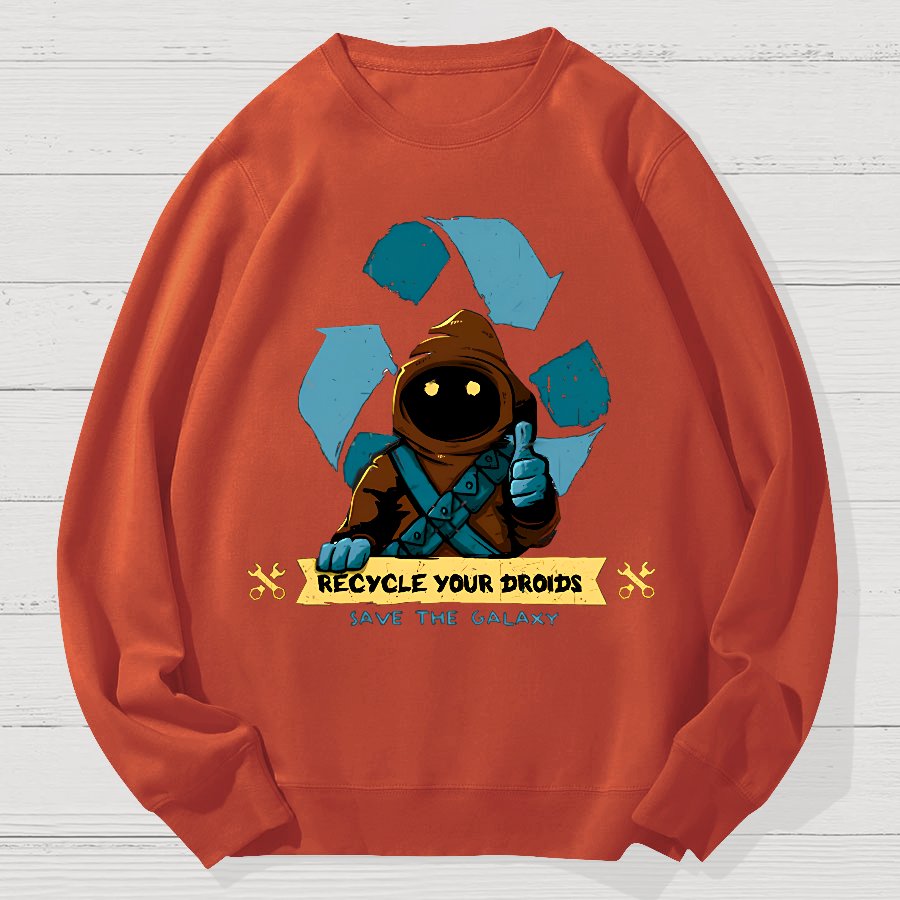 Recycle Your Droids Geek Cotton Sweatshirt