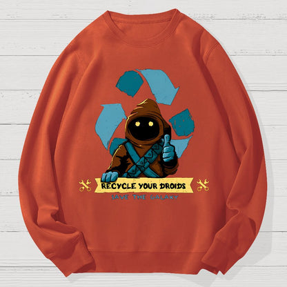Recycle Your Droids Geek Cotton Sweatshirt