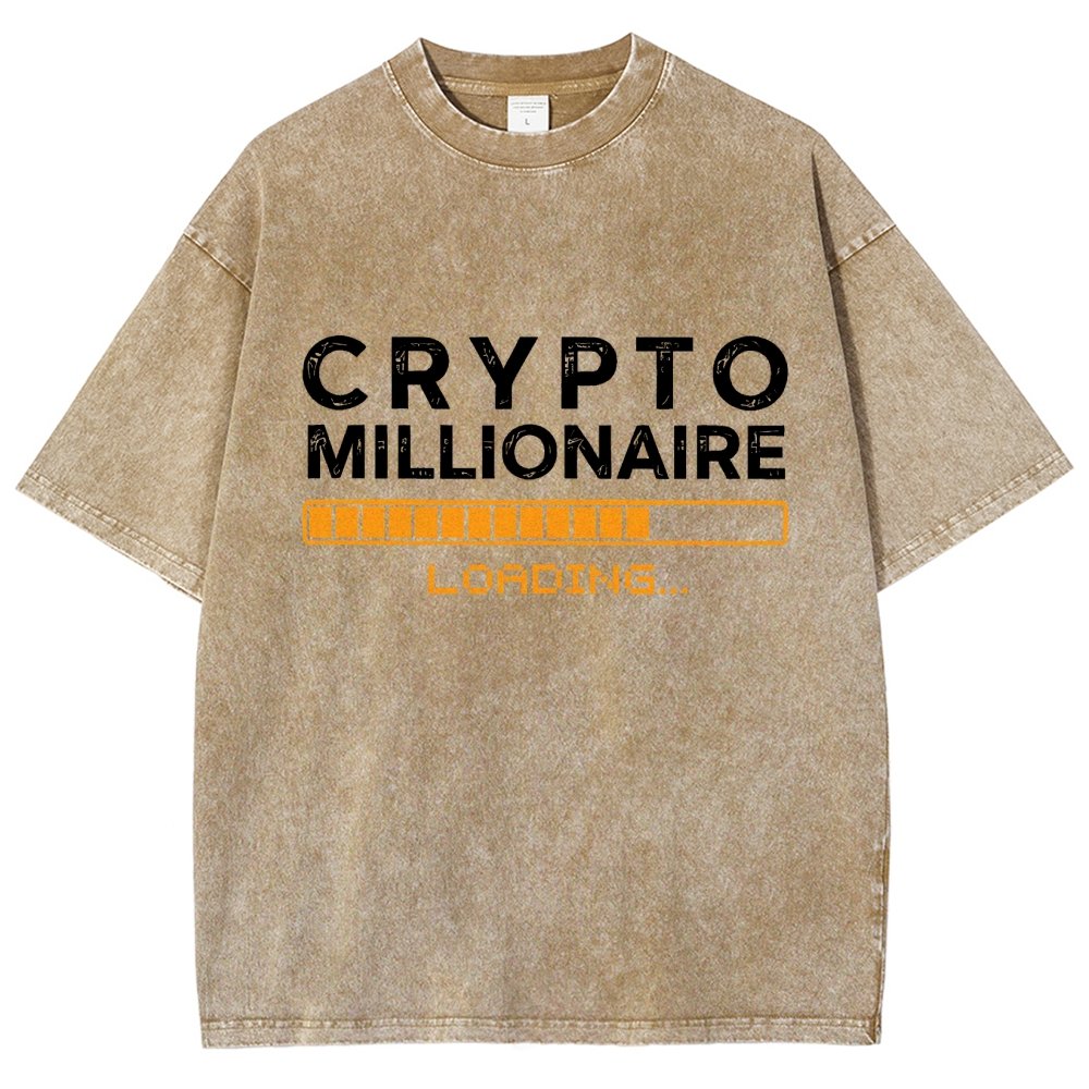 Crypto Millionaire Loading Vintage Distressed T-shirt