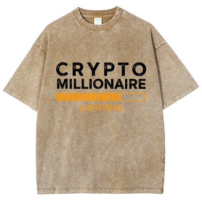 Crypto Millionaire Loading Vintage Distressed T-shirt