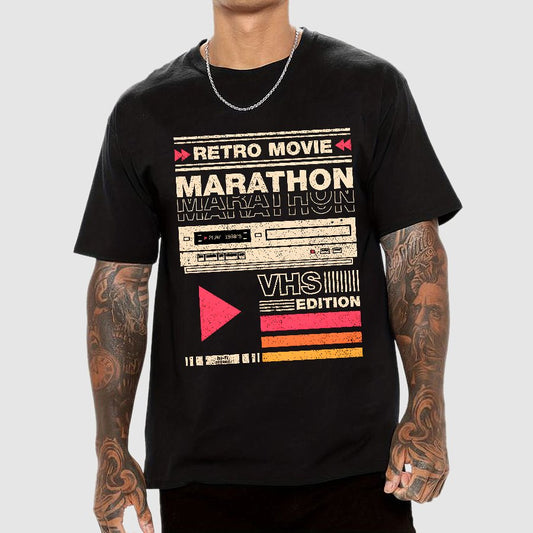 Retro Movie Marathon VHS Edition Geek T-Shirt