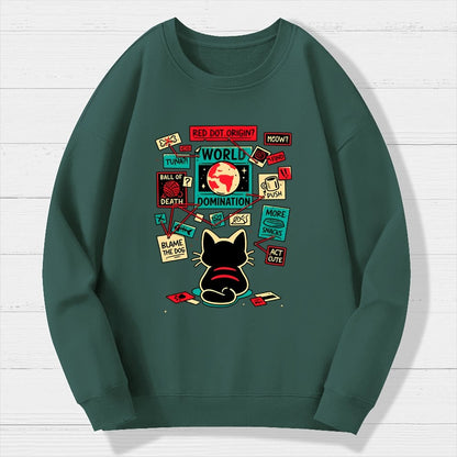 Cat Master Plan Geek Cotton Sweatshirt
