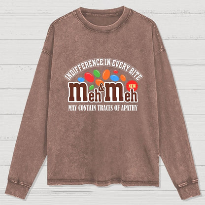 Meh & Meh Washed Long Sleeve Tee