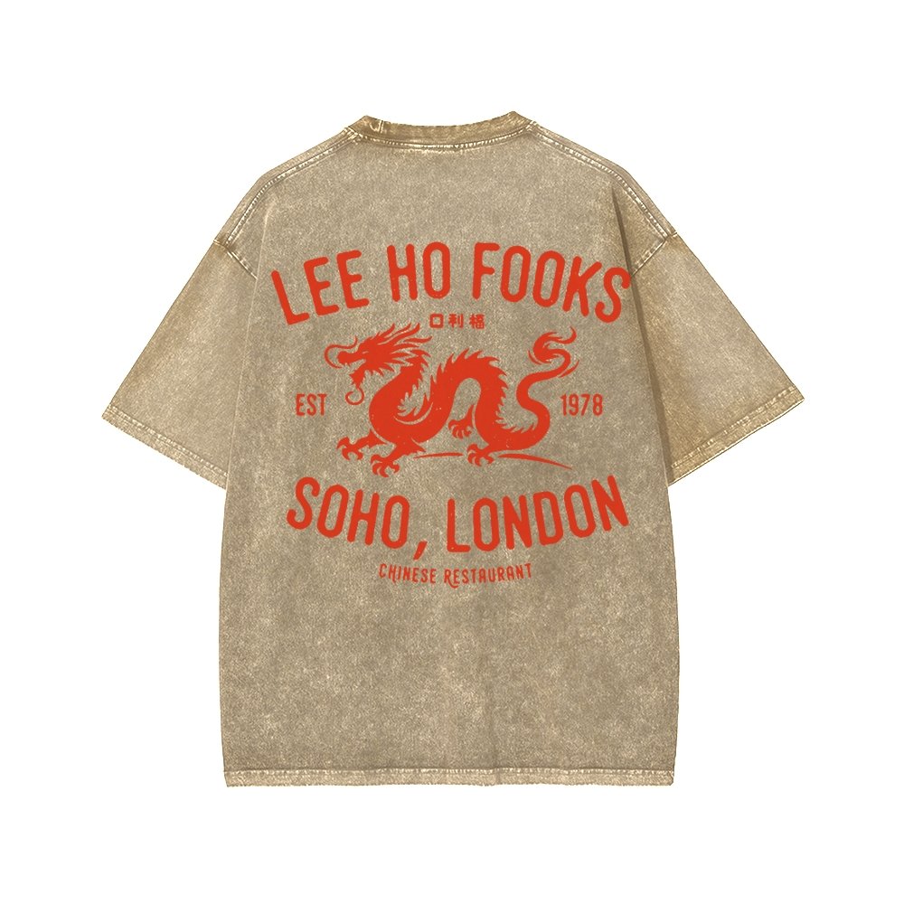 Lee Ho Fooks Front And Back Printing Washed T-shirt