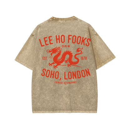 Lee Ho Fooks Front And Back Printing Washed T-shirt