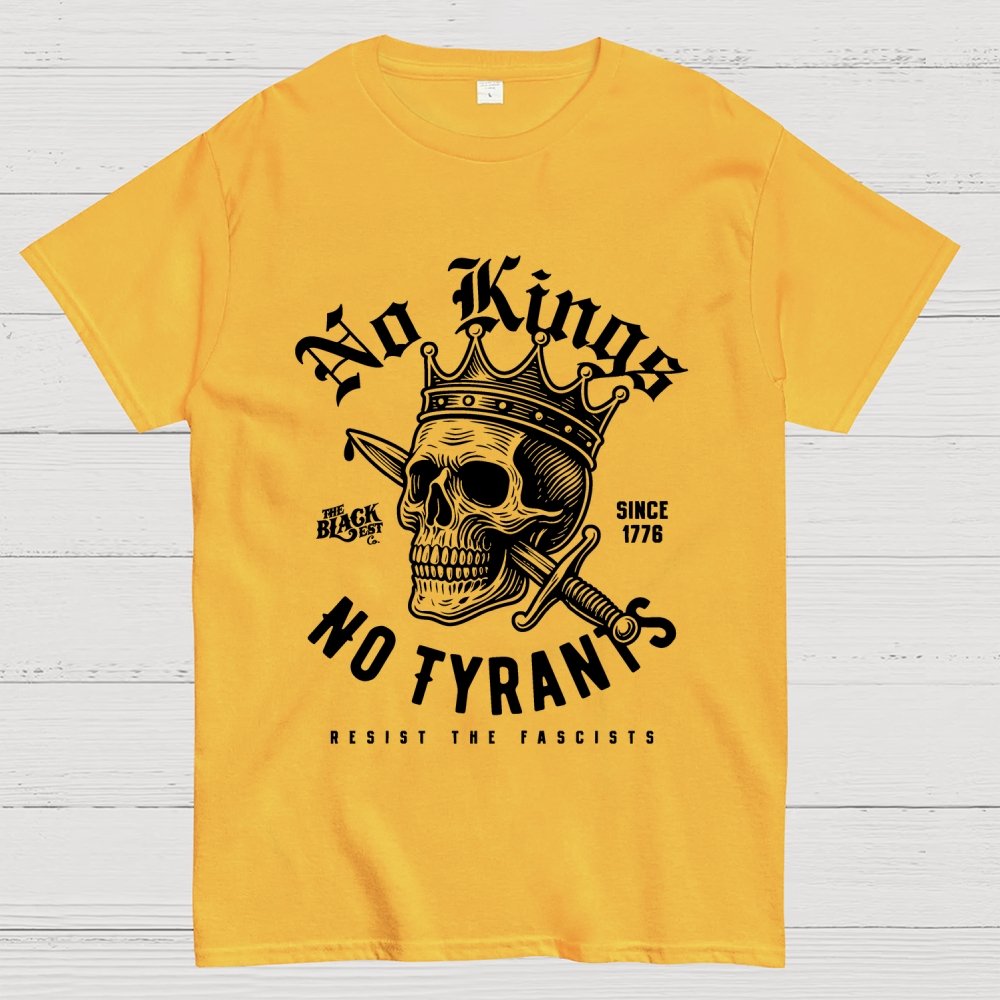 No Kings No Tyrants Skull Protest Geek T-Shirt