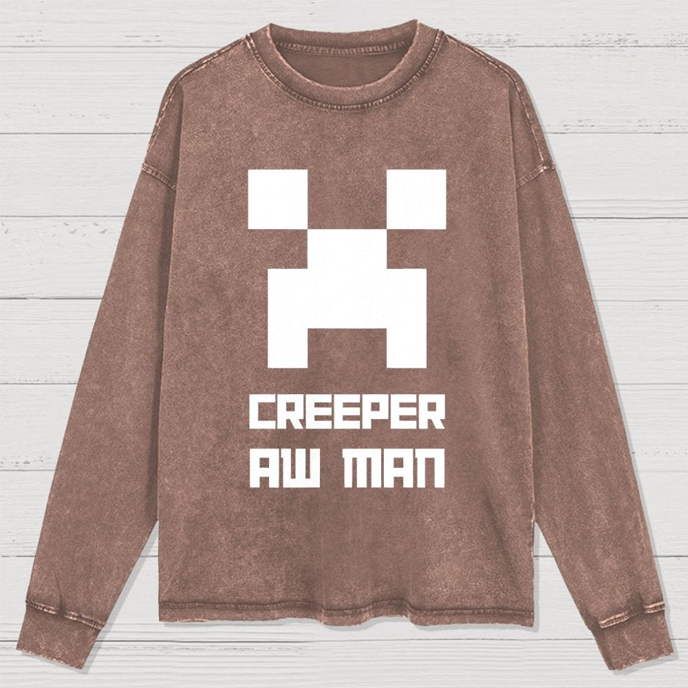 Creeper, Aw Man Washed Long Sleeve Tee
