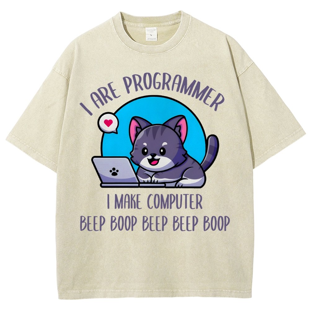 I Are Programmer I Make Computer Beep Vintage Distressed T-shirt