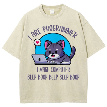I Are Programmer I Make Computer Beep Vintage Distressed T-shirt