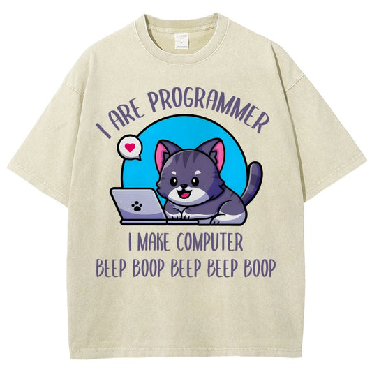 I Are Programmer I Make Computer Beep Vintage Distressed T-shirt