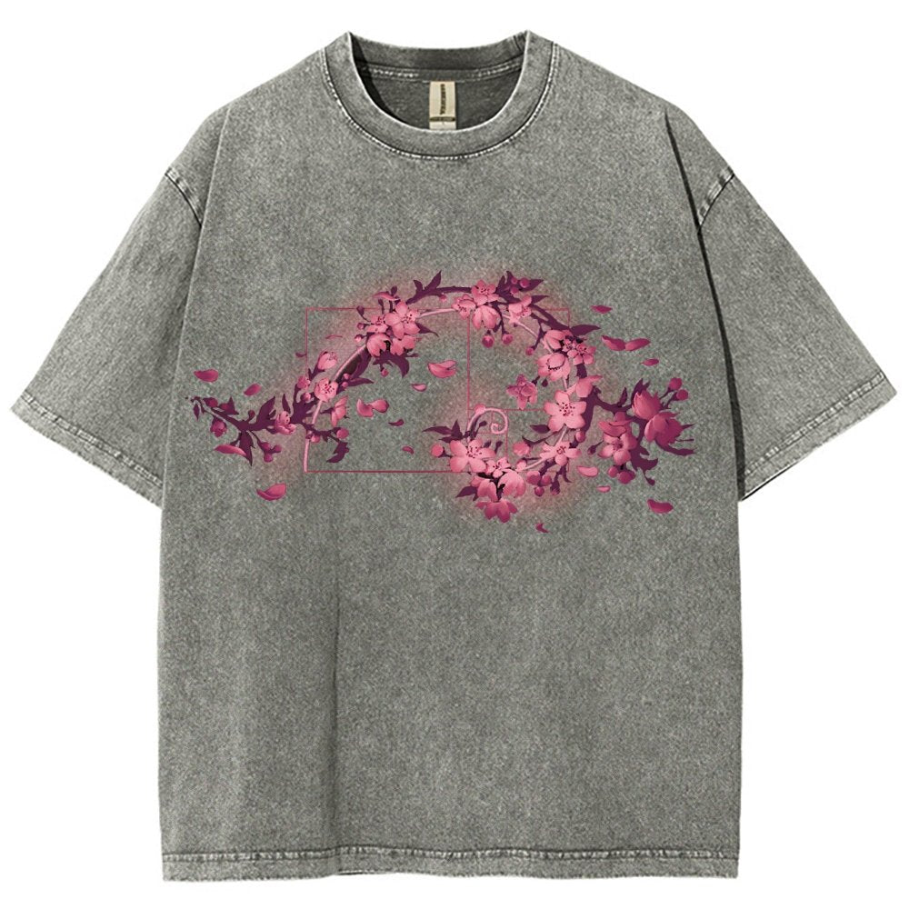 Golden Sakura Season Vintage Distressed T-shirt