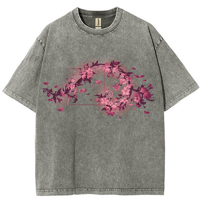 Golden Sakura Season Vintage Distressed T-shirt