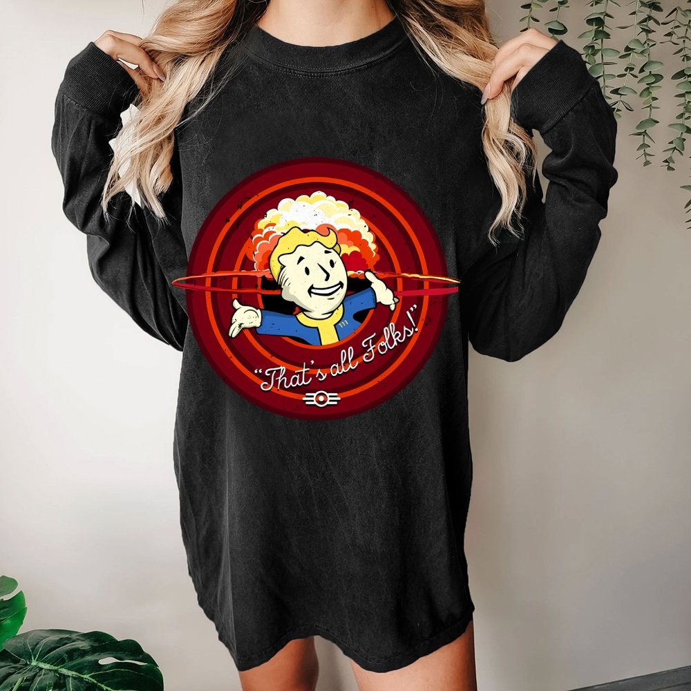 That's all folks Washed Long Sleeve Tee