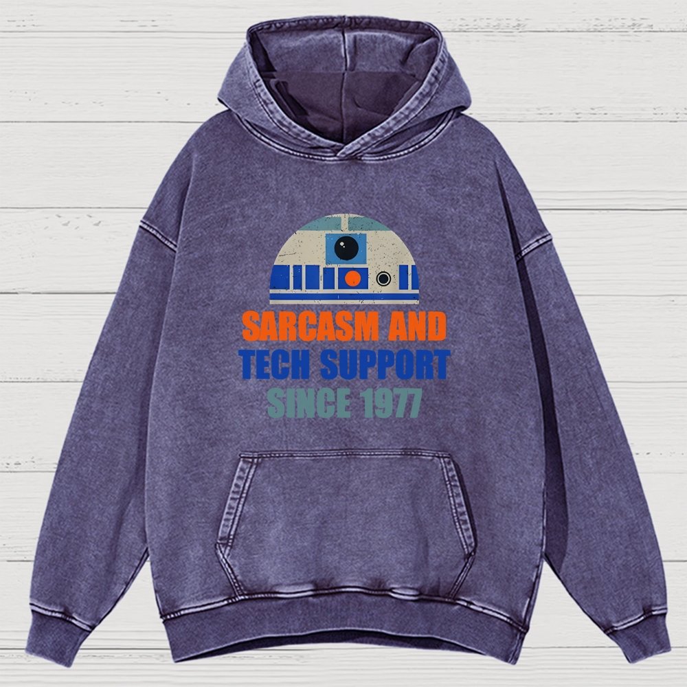 Providing Sarcasm and Tech Support Since 1977 Vintage Distressed Hoodie