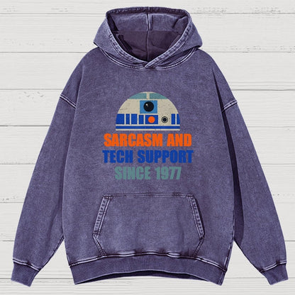 Providing Sarcasm and Tech Support Since 1977 Vintage Distressed Hoodie