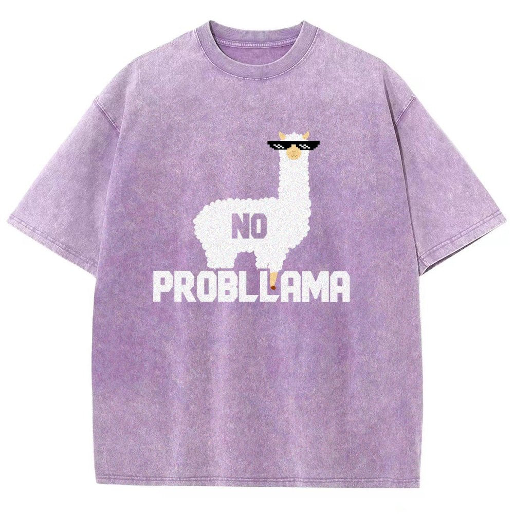 No Probllama Vintage Distressed T-shirt