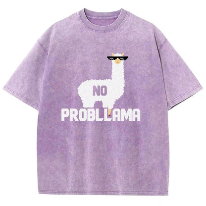 No Probllama Vintage Distressed T-shirt