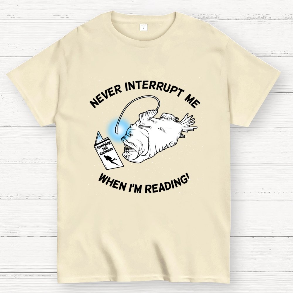 Angler Fish Reading Geek T-Shirt