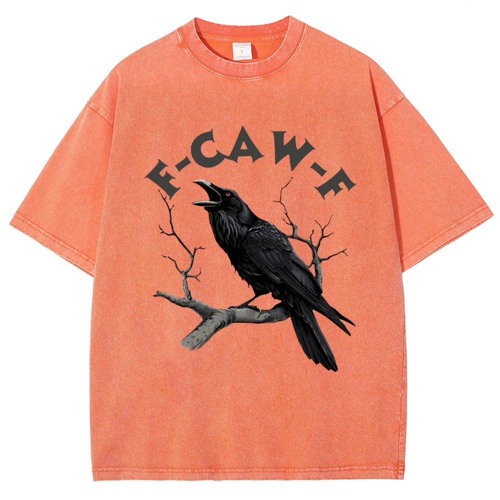 F-Caw-F Funny Crow Vintage Distressed T-shirt