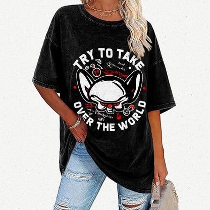 Take Over The World Vintage Distressed T-shirt