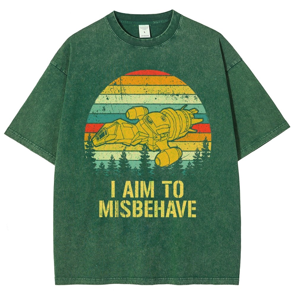 I Aim To Misbehave Vintage Distressed T-shirt