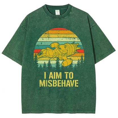 I Aim To Misbehave Vintage Distressed T-shirt