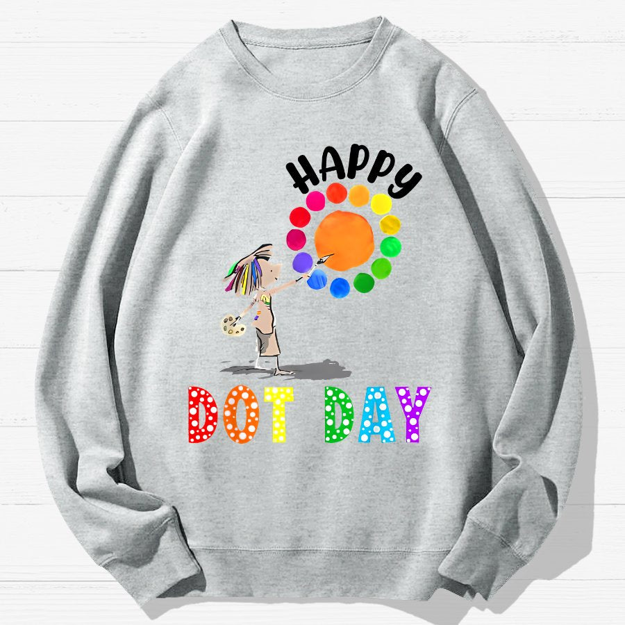Happy International Dot Day Geek Cotton Sweatshirt
