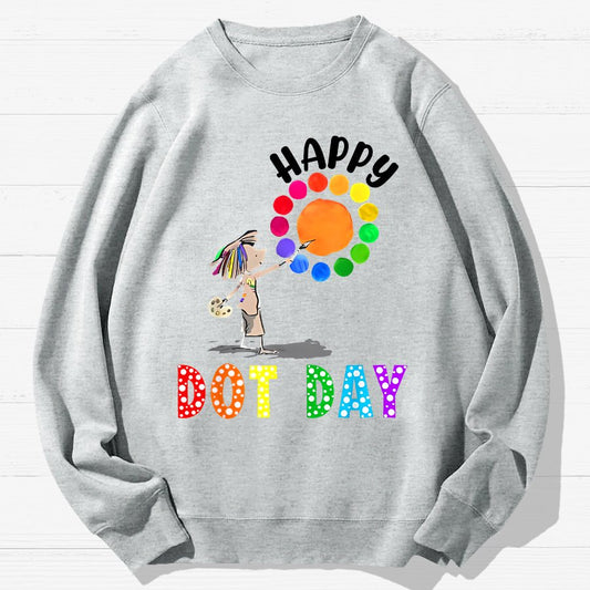 Happy International Dot Day Geek Cotton Sweatshirt