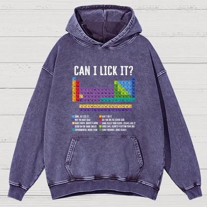 Can I Lick It Chemistry Teacher Science Day Vintage Distressed Hoodie