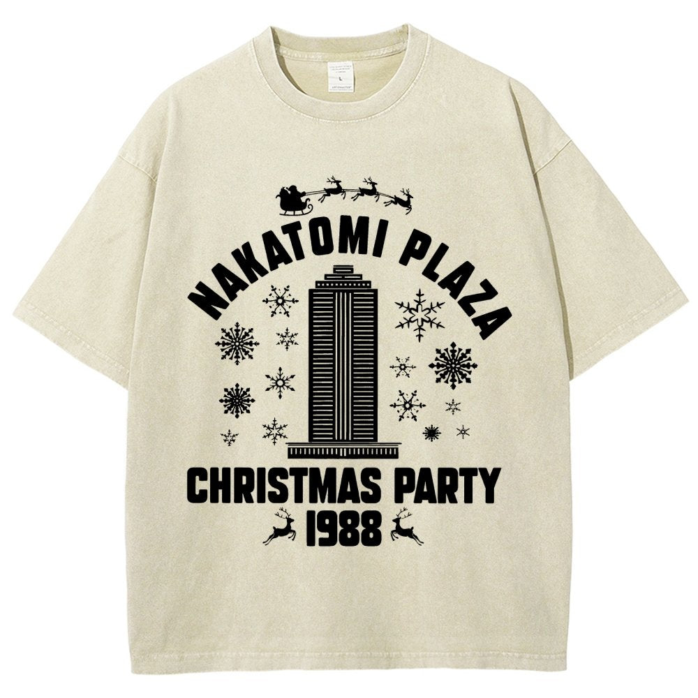 Nakatomi Christmas Party Vintage Distressed T-shirt