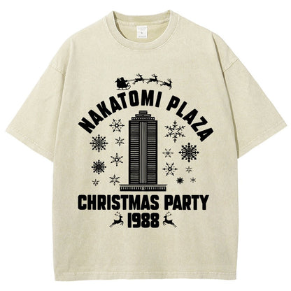Nakatomi Christmas Party Vintage Distressed T-shirt