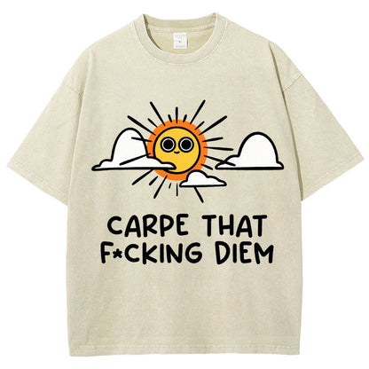 Carpe Diem Vintage Distressed T-shirt