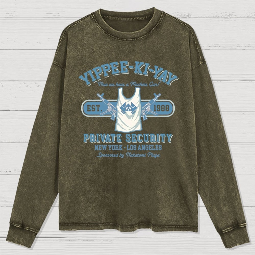 Yippee Ki Yay Security NY-LA Washed Long Sleeve Tee