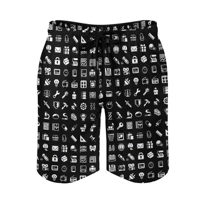 Interesting Retro Icons Geek Shorts