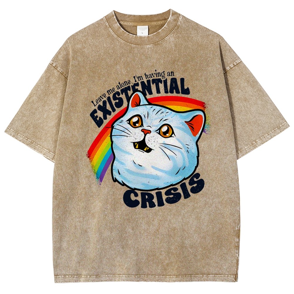 Existential Crisis Cat Vintage Distressed T-shirt