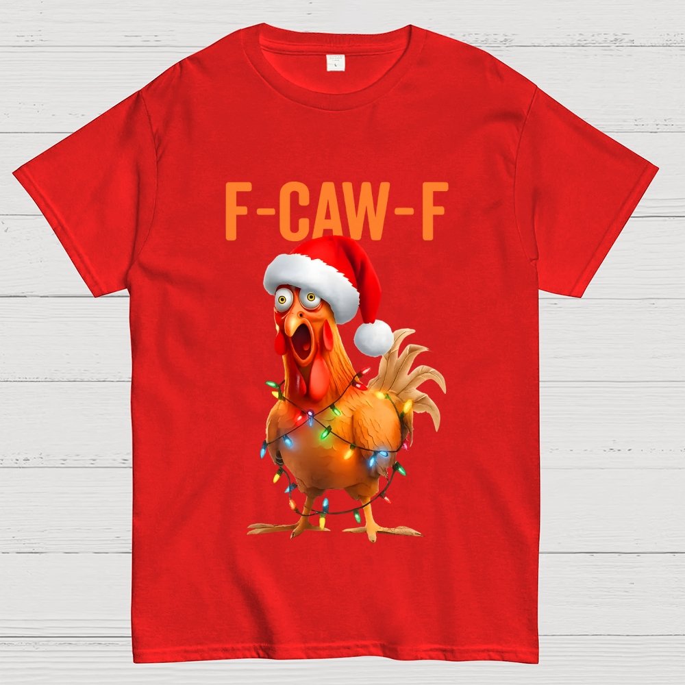 Christmas F-CAW-F Funny Chicken Geek T-Shirt