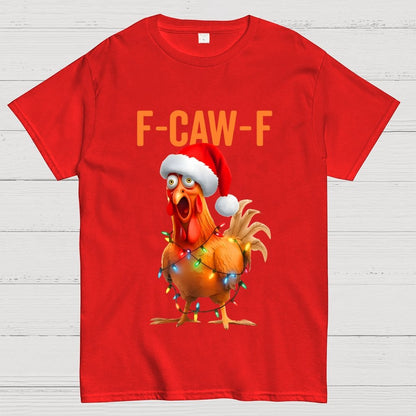 Christmas F-CAW-F Funny Chicken Geek T-Shirt