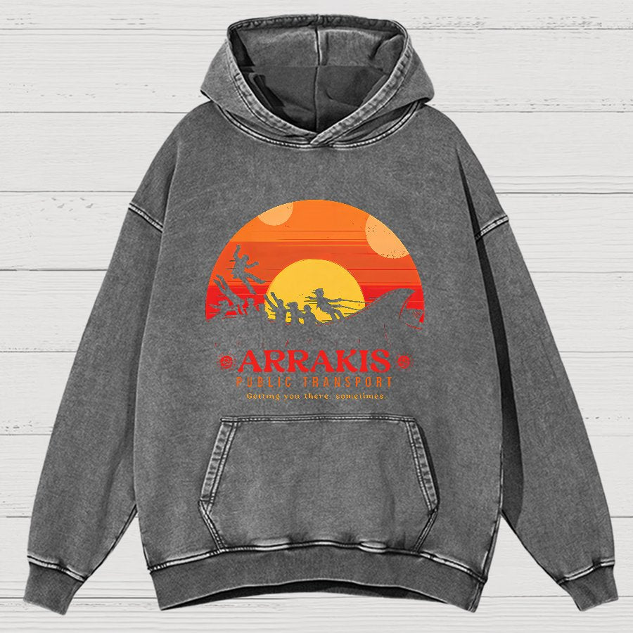 Mystic Land Getting You There Sometimes Vintage Distressed Hoodie
