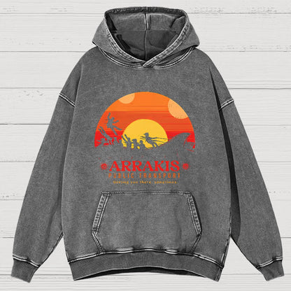 Mystic Land Getting You There Sometimes Vintage Distressed Hoodie
