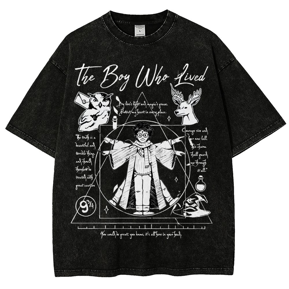 Vitruvian Wizard Vintage Distressed T-shirt